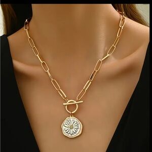 Gold Double Sided Pendant Necklace